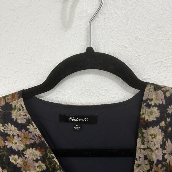 Madewell Drawstring Faux-Wrap Mini Dress in Daisy Reverie Forest Floral Size XS - Picture 7 of 12